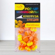 Бойли Dolphin Pop-Ups з гумкою, 6 Х 10мм, Кукурудза-Спеції